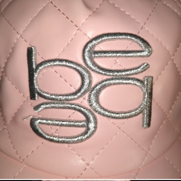 💜 NEW BEBE Pink Quilted Faux Leather Embroidered Hat Cap Lady's - Picture 2 of 7